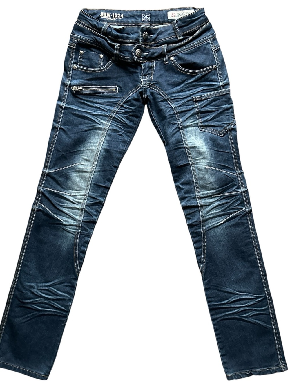Y2K “J-Rag” Dark Wash Mid Rise Cargo Style Limited Edition Denim Jeans